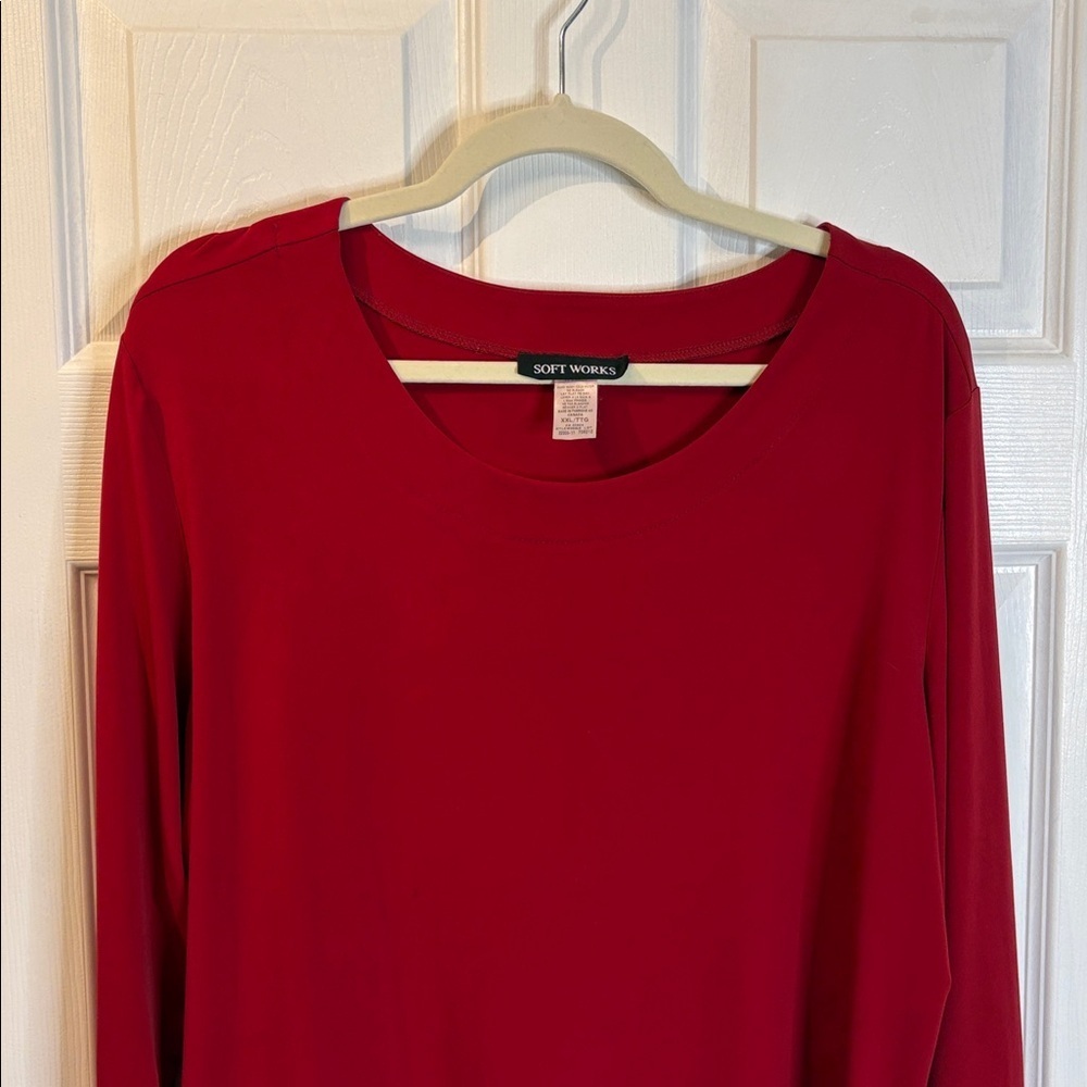 ⭐️ Soft Works Rich Red Long Sleeve Top- size XXL - Picture 5 of 10